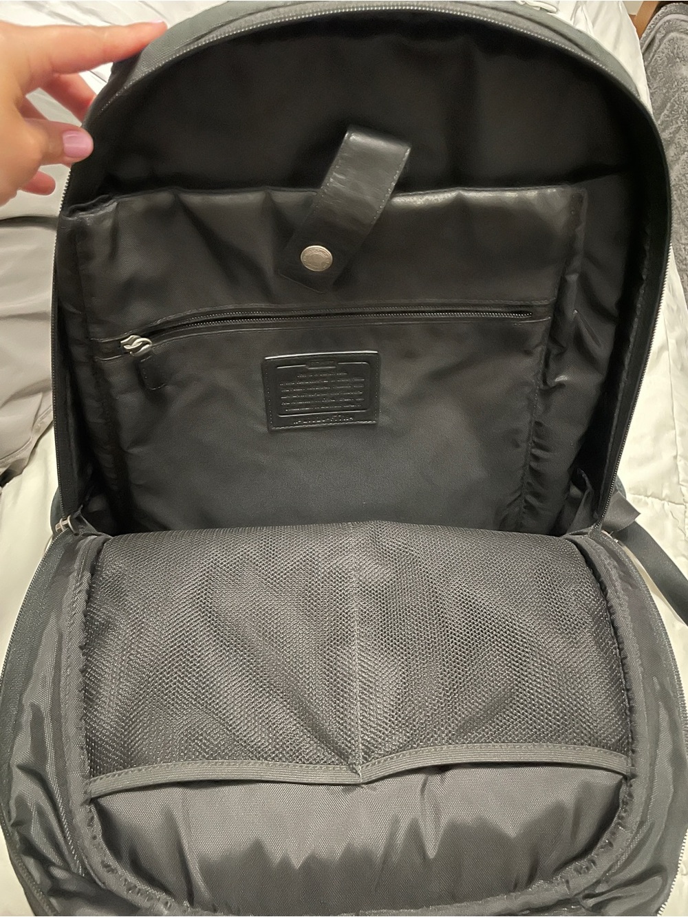Coach Y2K Black Nylon Backpack with Silver Hardware unisex - Picture 7 of 13